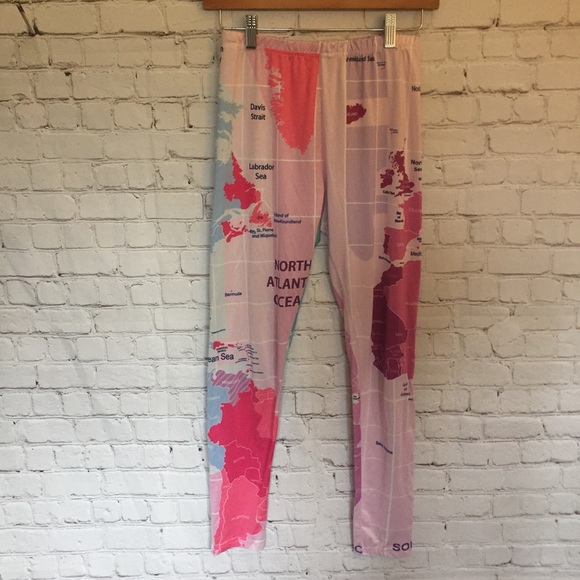 World Map Leggings 4/$20 SALE - Picture 2 of 8